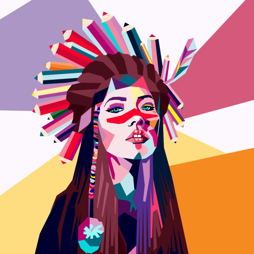 illustration wpap indian color fond blanc